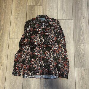 Zara Silky Floral Button-Up